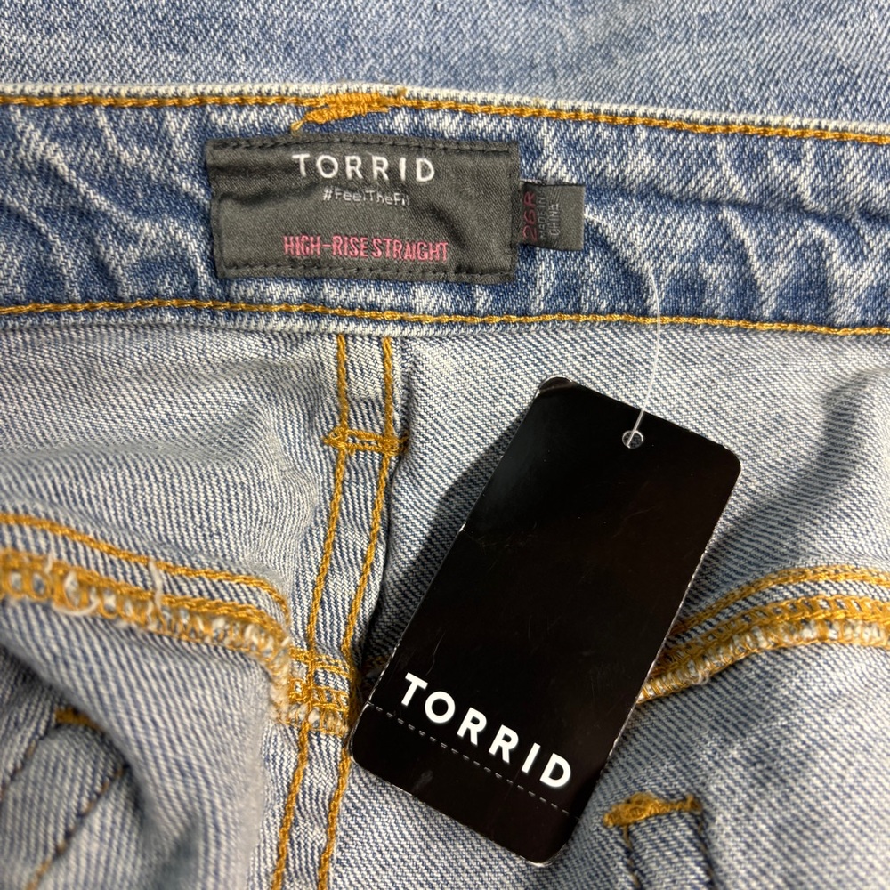 Torrid Womens Straight Vintage Jeans Size 26 High-Rise Sequin Backed Medium Wash - Picture 8 of 9